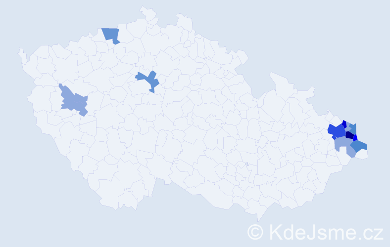 Příjmení: 'Urbanczyk', počet výskytů 44 v celé ČR