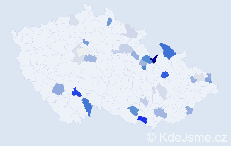 Příjmení: 'Repa', počet výskytů 64 v celé ČR