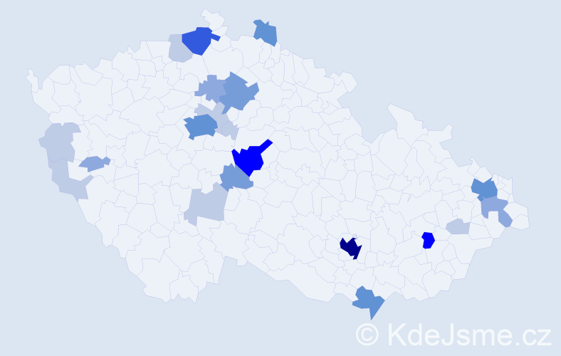 Příjmení: 'Vizner', počet výskytů 67 v celé ČR
