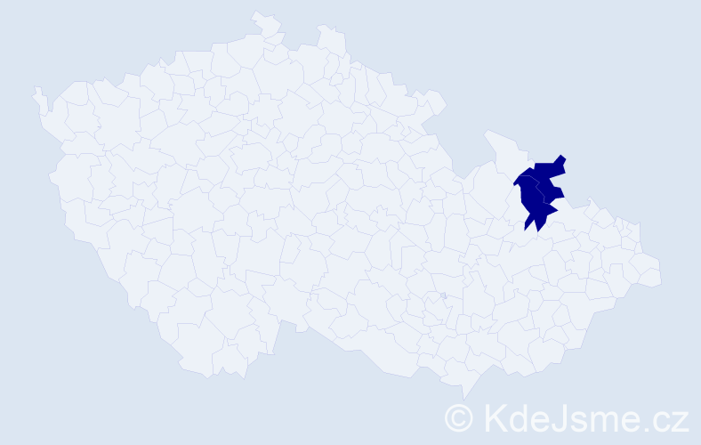 Příjmení: 'Mendra', počet výskytů 6 v celé ČR