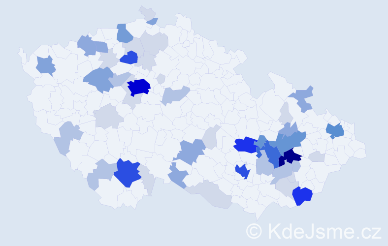 Příjmení: 'Pitner', počet výskytů 174 v celé ČR