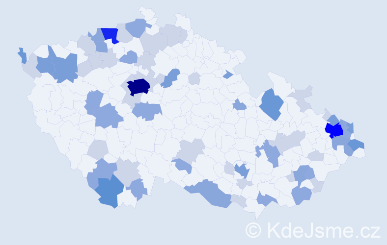 Příjmení: 'Masárová', počet výskytů 159 v celé ČR