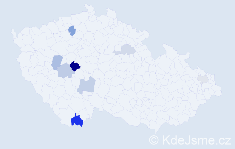 Příjmení: 'Benďáková', počet výskytů 11 v celé ČR