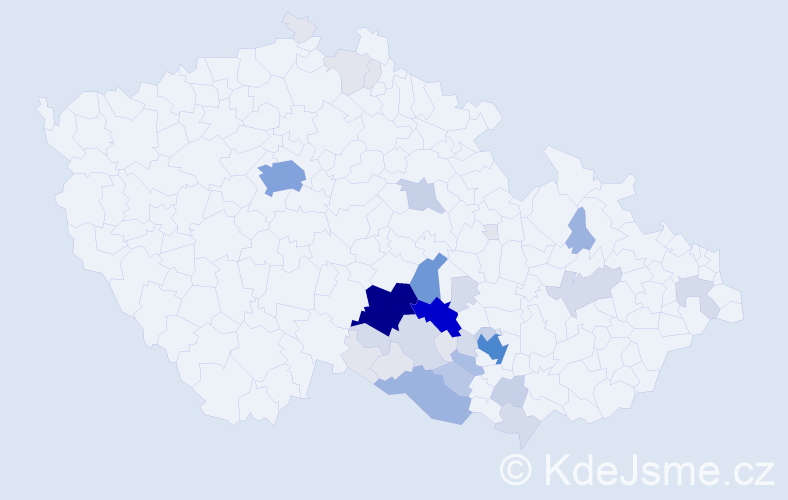 Příjmení: 'Cejnek', počet výskytů 155 v celé ČR