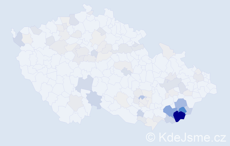 Příjmení: 'Lekeš', počet výskytů 341 v celé ČR