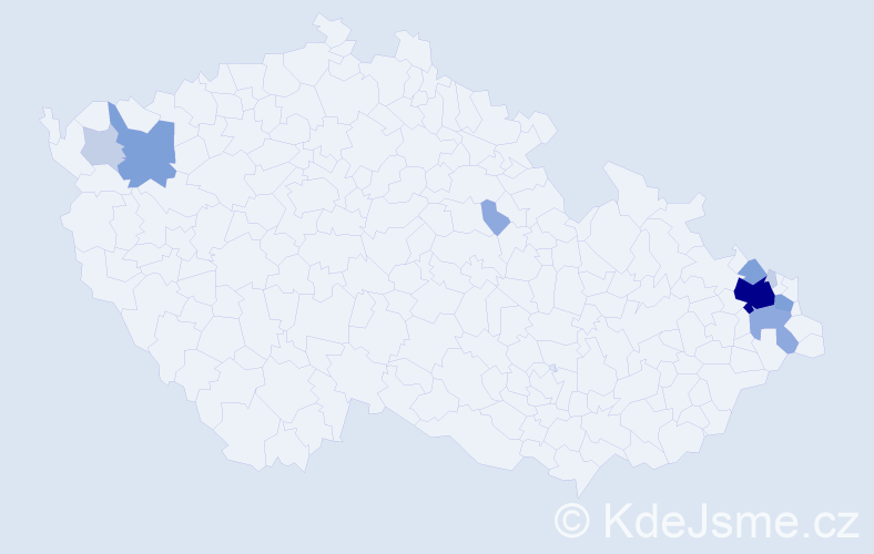 Příjmení: 'Burkovičová', počet výskytů 26 v celé ČR