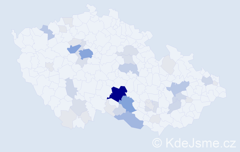Příjmení: 'Varhaník', počet výskytů 136 v celé ČR