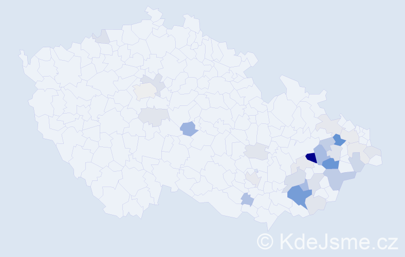 Příjmení: 'Libosvár', počet výskytů 75 v celé ČR