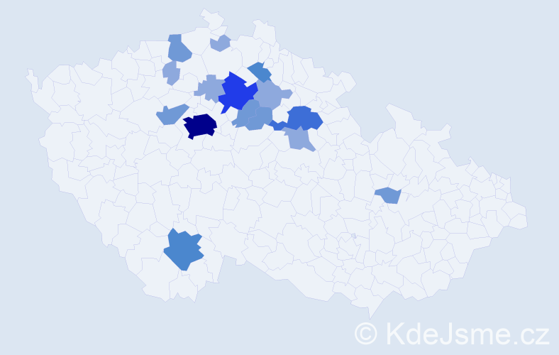Příjmení: 'Vortelová', počet výskytů 48 v celé ČR