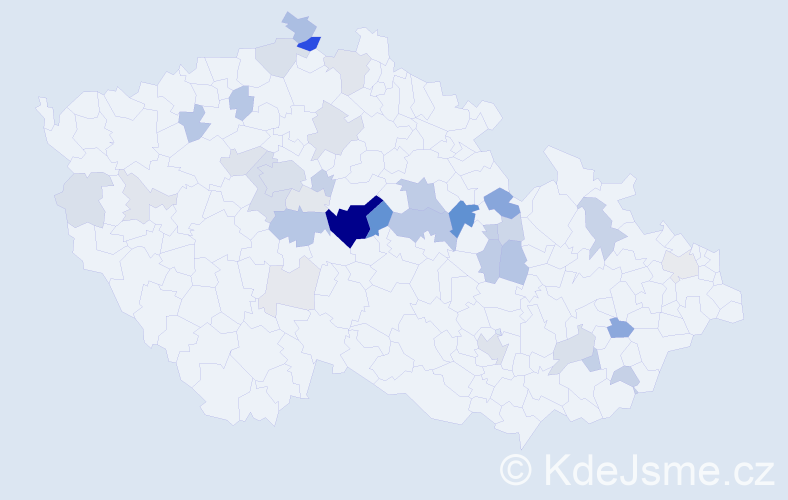 Příjmení: 'Dastych', počet výskytů 135 v celé ČR