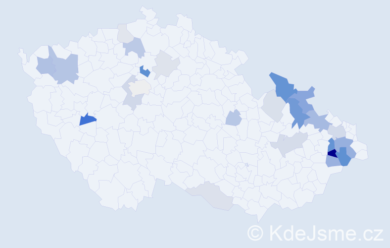 Příjmení: 'Čulák', počet výskytů 66 v celé ČR