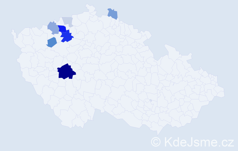 Příjmení: 'Kotner', počet výskytů 25 v celé ČR