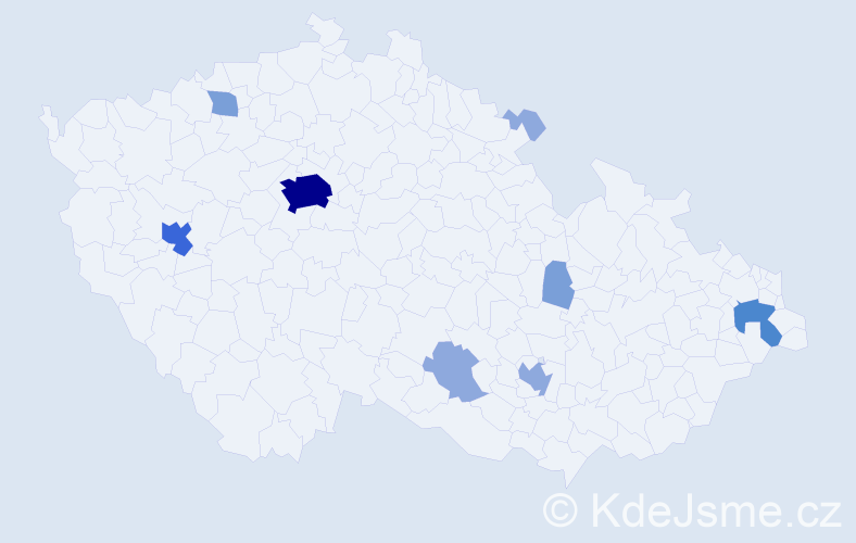 Příjmení: 'Hassanová', počet výskytů 21 v celé ČR