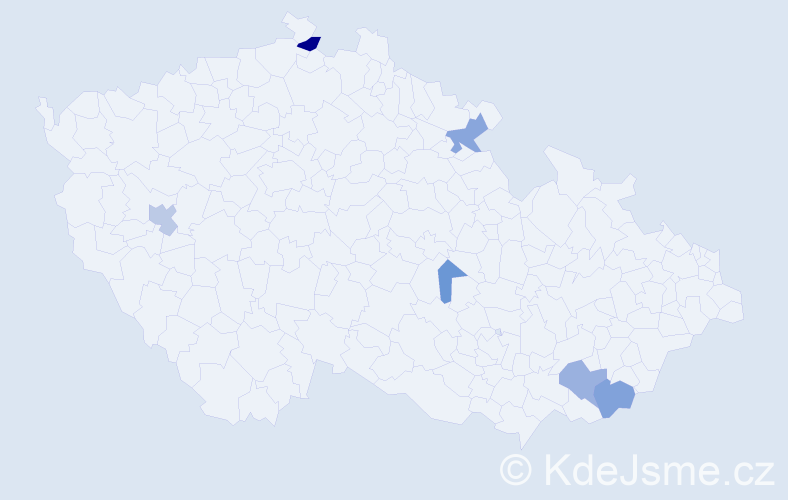 Příjmení: 'Psotná', počet výskytů 12 v celé ČR