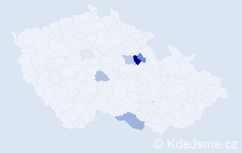 Příjmení: 'Cablková', počet výskytů 20 v celé ČR
