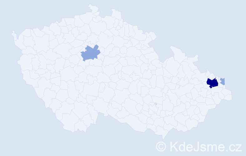 Příjmení: 'Baldovská', počet výskytů 8 v celé ČR