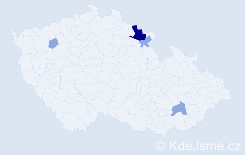 Příjmení: 'Sapár', počet výskytů 10 v celé ČR