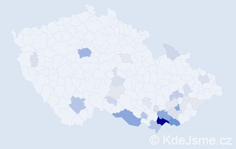 Příjmení: 'Rybecká', počet výskytů 135 v celé ČR