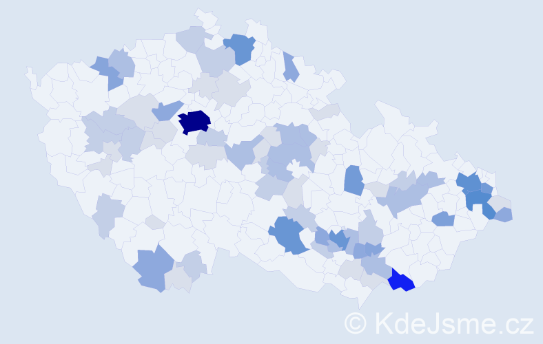 Příjmení: 'Sekerková', počet výskytů 210 v celé ČR