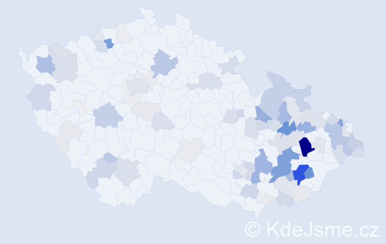Příjmení: 'Chrastina', počet výskytů 302 v celé ČR