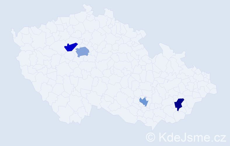 Příjmení: 'Baničová', počet výskytů 5 v celé ČR
