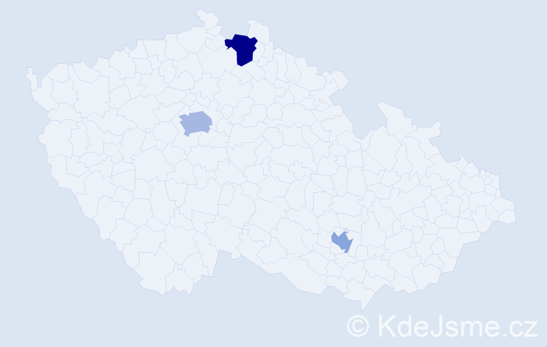 Příjmení: 'Doran', počet výskytů 5 v celé ČR