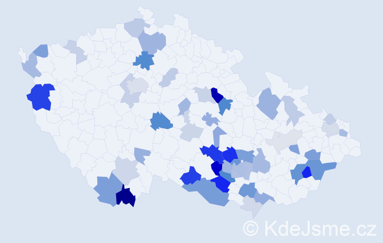 Příjmení: 'Valla', počet výskytů 149 v celé ČR