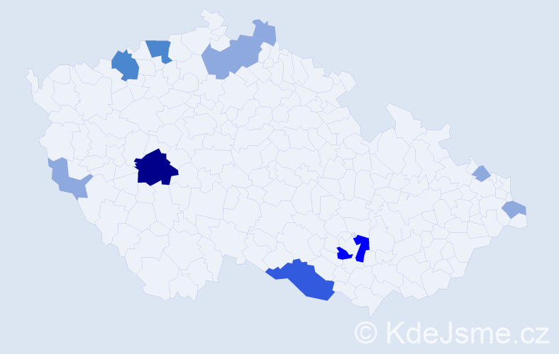 Příjmení: 'Sedlačková', počet výskytů 22 v celé ČR