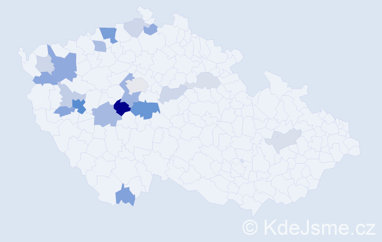 Příjmení: 'Hametová', počet výskytů 47 v celé ČR