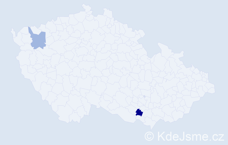 Příjmení: 'Cymbalová', počet výskytů 2 v celé ČR