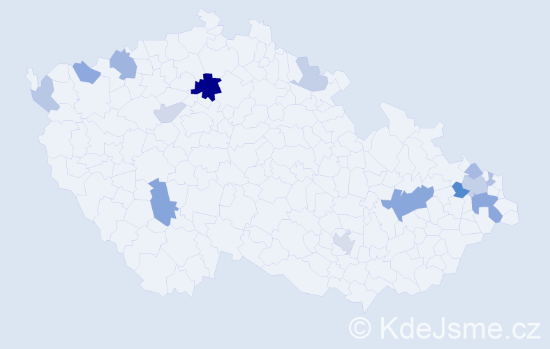Příjmení: 'Miženko', počet výskytů 31 v celé ČR