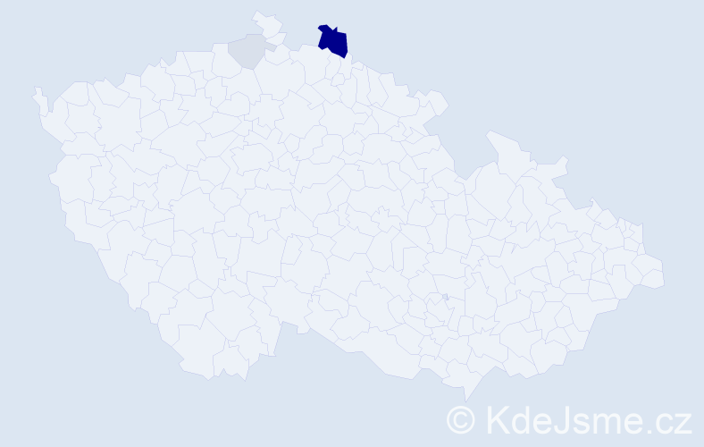 Příjmení: 'Perončíková', počet výskytů 8 v celé ČR