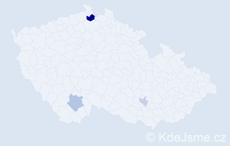 Příjmení: 'Pray', počet výskytů 9 v celé ČR