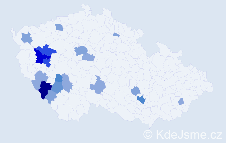 Příjmení: 'Skolek', počet výskytů 53 v celé ČR