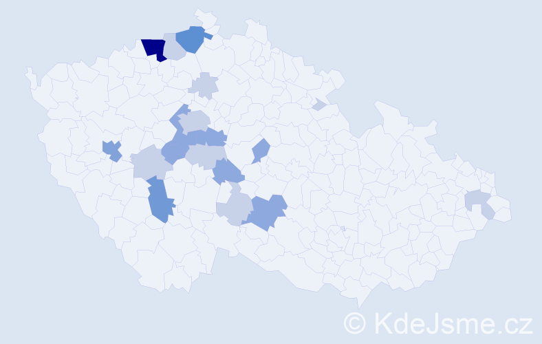 Příjmení: 'Kunte', počet výskytů 44 v celé ČR