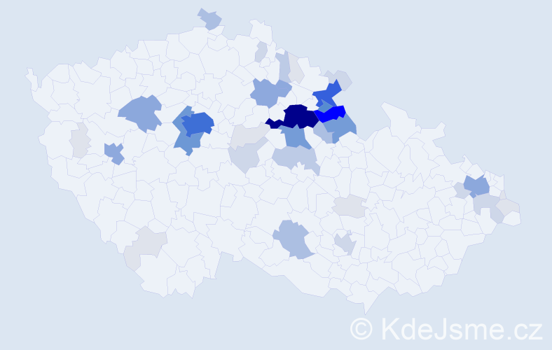 Příjmení: 'Dyntar', počet výskytů 190 v celé ČR