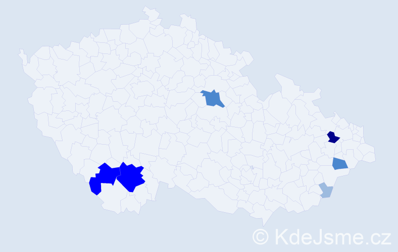 Příjmení: 'Lenhard', počet výskytů 15 v celé ČR