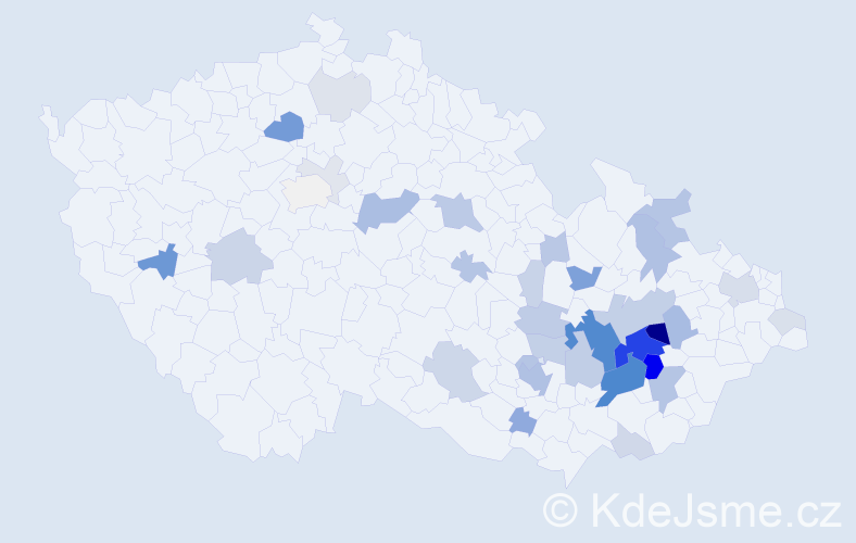 Příjmení: 'Frgalová', počet výskytů 127 v celé ČR