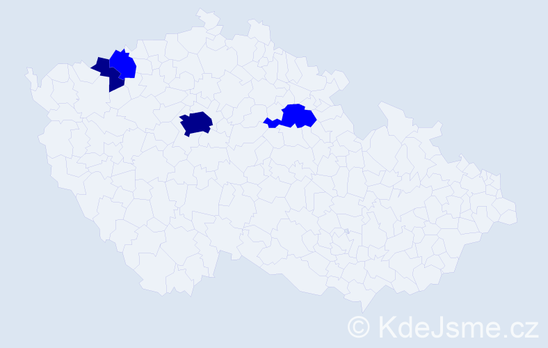 Příjmení: 'Kleinanderová', počet výskytů 10 v celé ČR