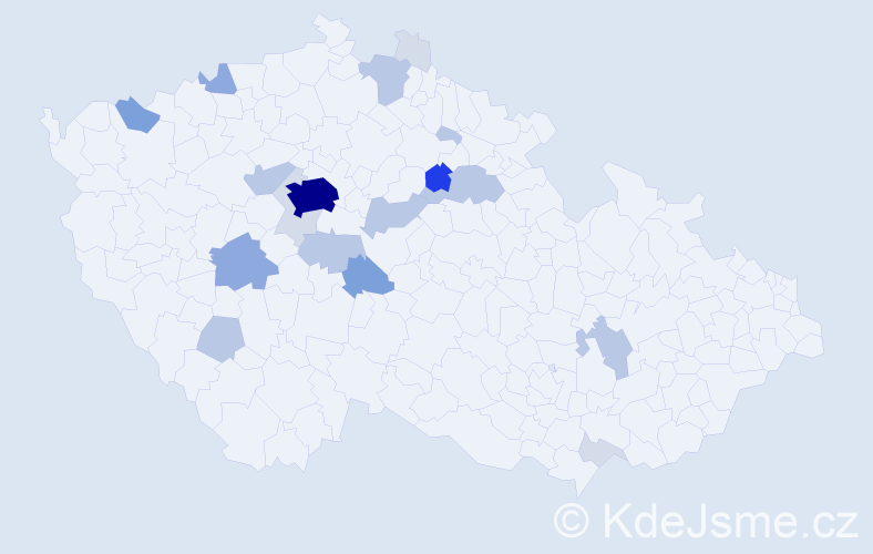 Příjmení: 'Vršťala', počet výskytů 65 v celé ČR