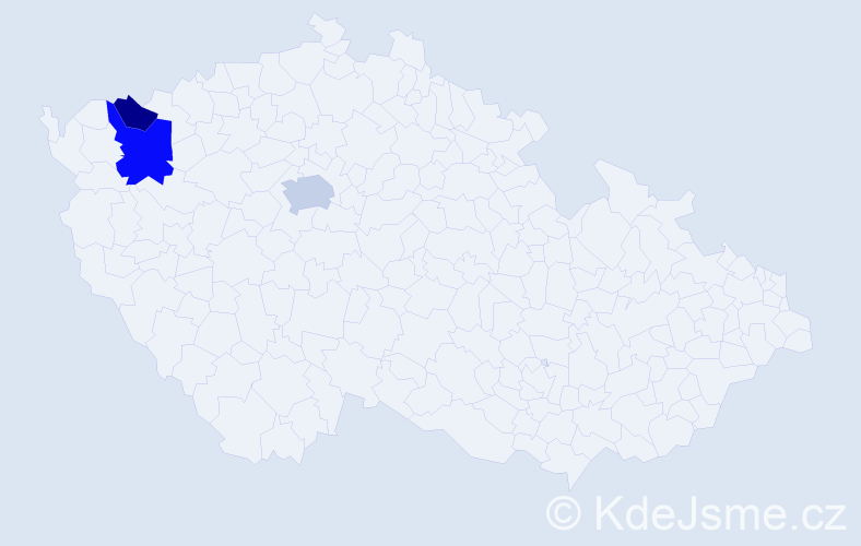 Příjmení: 'Lesserová', počet výskytů 5 v celé ČR