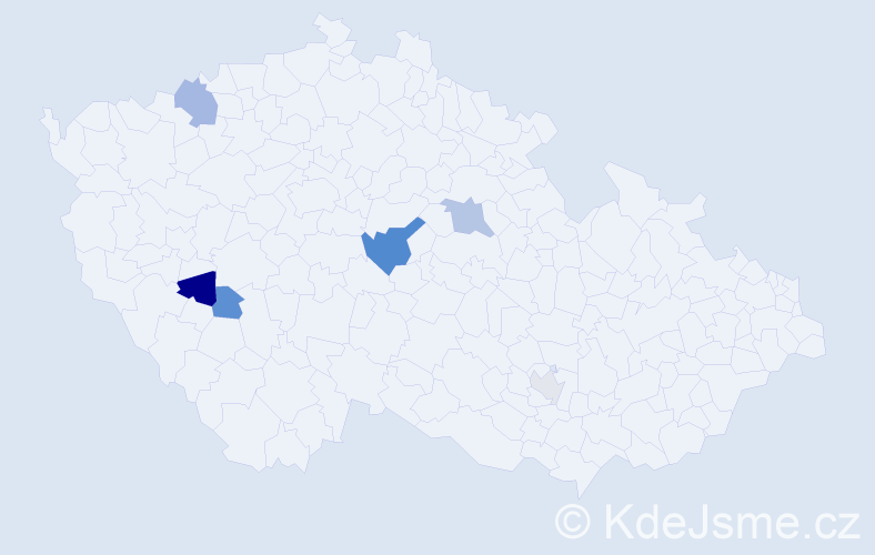 Příjmení: 'Čihounek', počet výskytů 12 v celé ČR