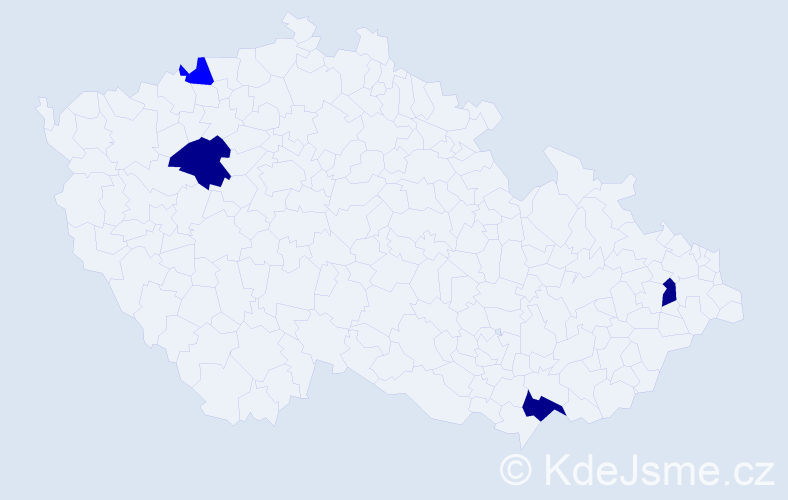Příjmení: 'Ráchelová', počet výskytů 7 v celé ČR