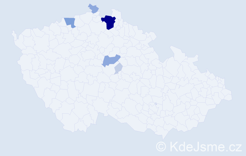 Příjmení: 'Maškarinec', počet výskytů 19 v celé ČR