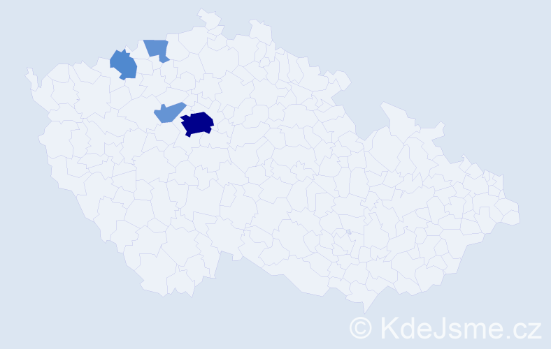 Příjmení: 'Kodišová', počet výskytů 22 v celé ČR