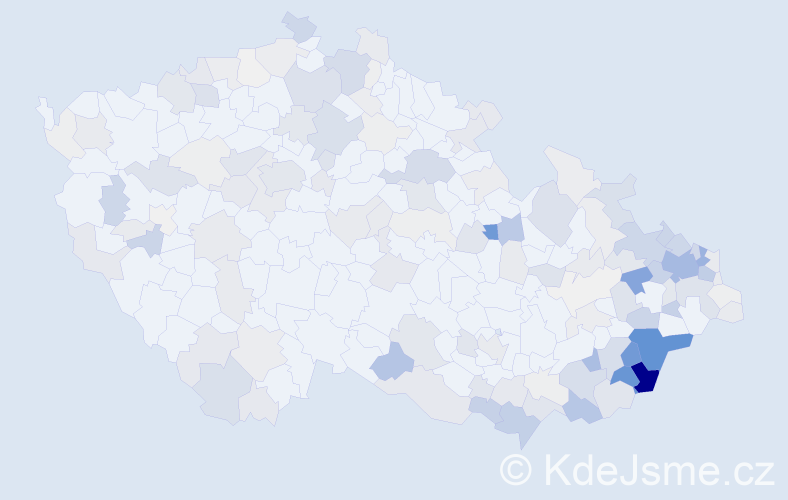 Příjmení: 'Čížová', počet výskytů 673 v celé ČR
