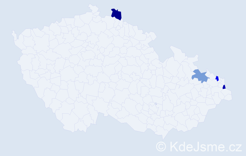 Příjmení: 'Samel', počet výskytů 8 v celé ČR