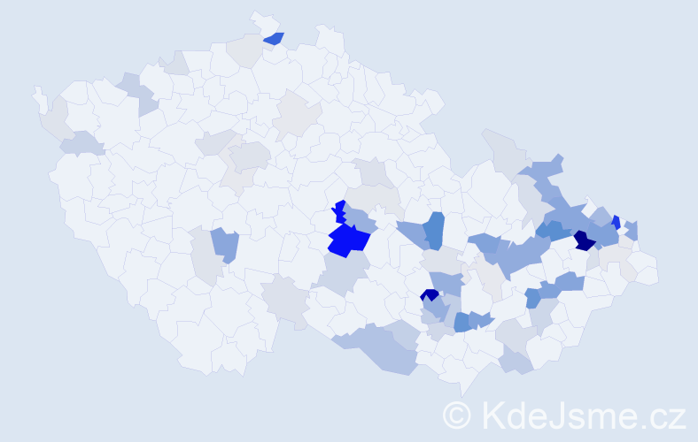 Příjmení: 'Kudla', počet výskytů 235 v celé ČR