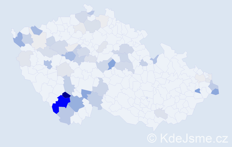 Příjmení: 'Hazuka', počet výskytů 222 v celé ČR