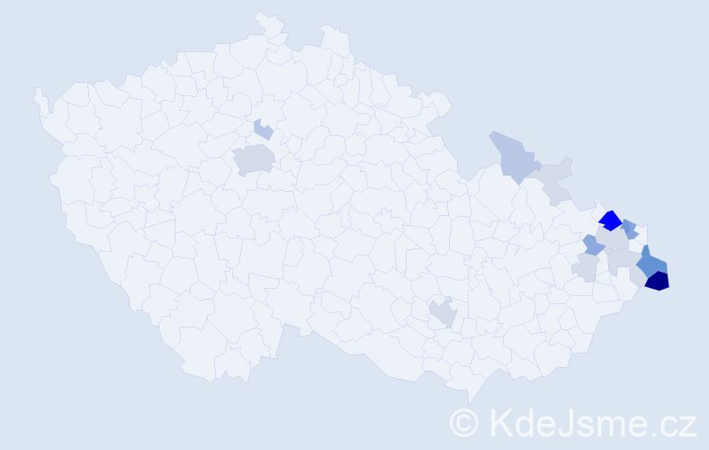 Příjmení: 'Placzek', počet výskytů 69 v celé ČR